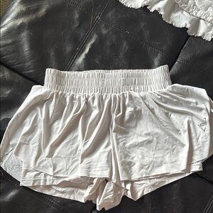 Women's White Flowing Shorts